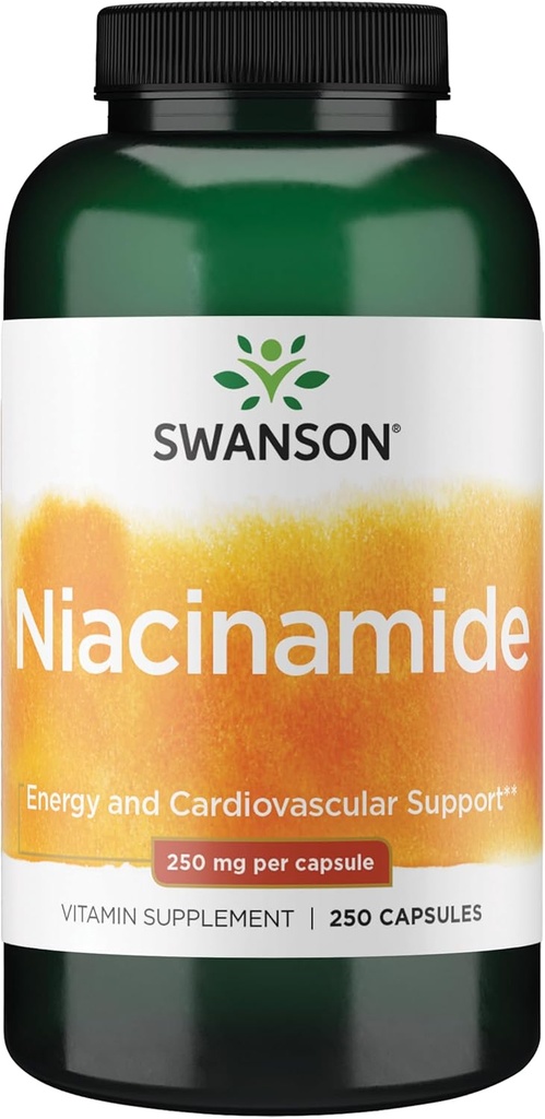Swanson Niacinamide - Vitamin B3 Supplement Promoting Heart Health & Energy Support - May Support Healthy Joint Function - (250 Capsules, 250mg Each) 2