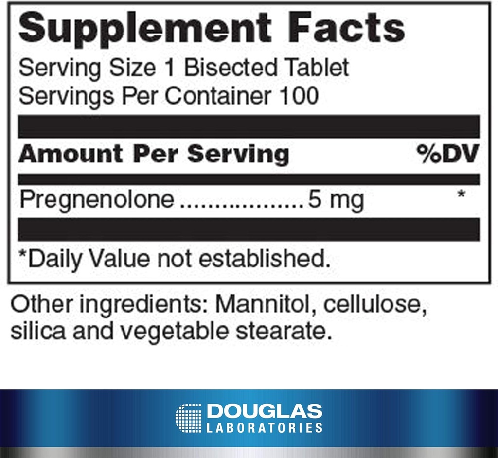 Douglas Laboratories Pregnenolone 5 mg | Nutritional Supplement | Brain, Ovaries, Liver, Hormone Support* | 100 Tablets 3