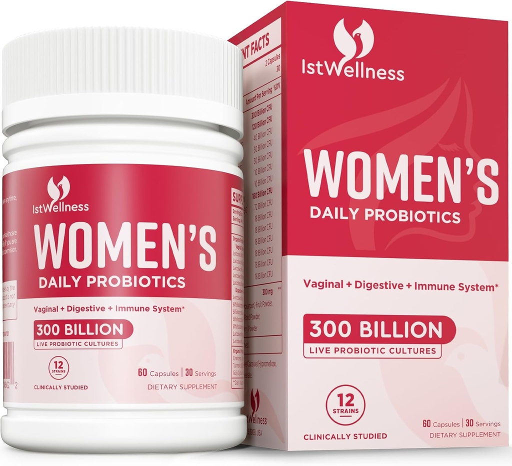 Probiotics for Women - 300 Billion CFU Probiotic, 12 Strains Probiotics with Prebiotics Cranberry, Selected Women’s Probiotic for Women’s Daily Digestive Gut Vaginal & Urinary Health, 60 Capsules 2