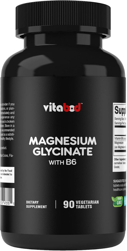Magnesium Glycinate 1000 mg per Serving Providing 300mg of Elemental Magnesium - 90 Vegetarian Tablets - Chelated Form - Supports Muscle, Joint, and Heart Health* 2