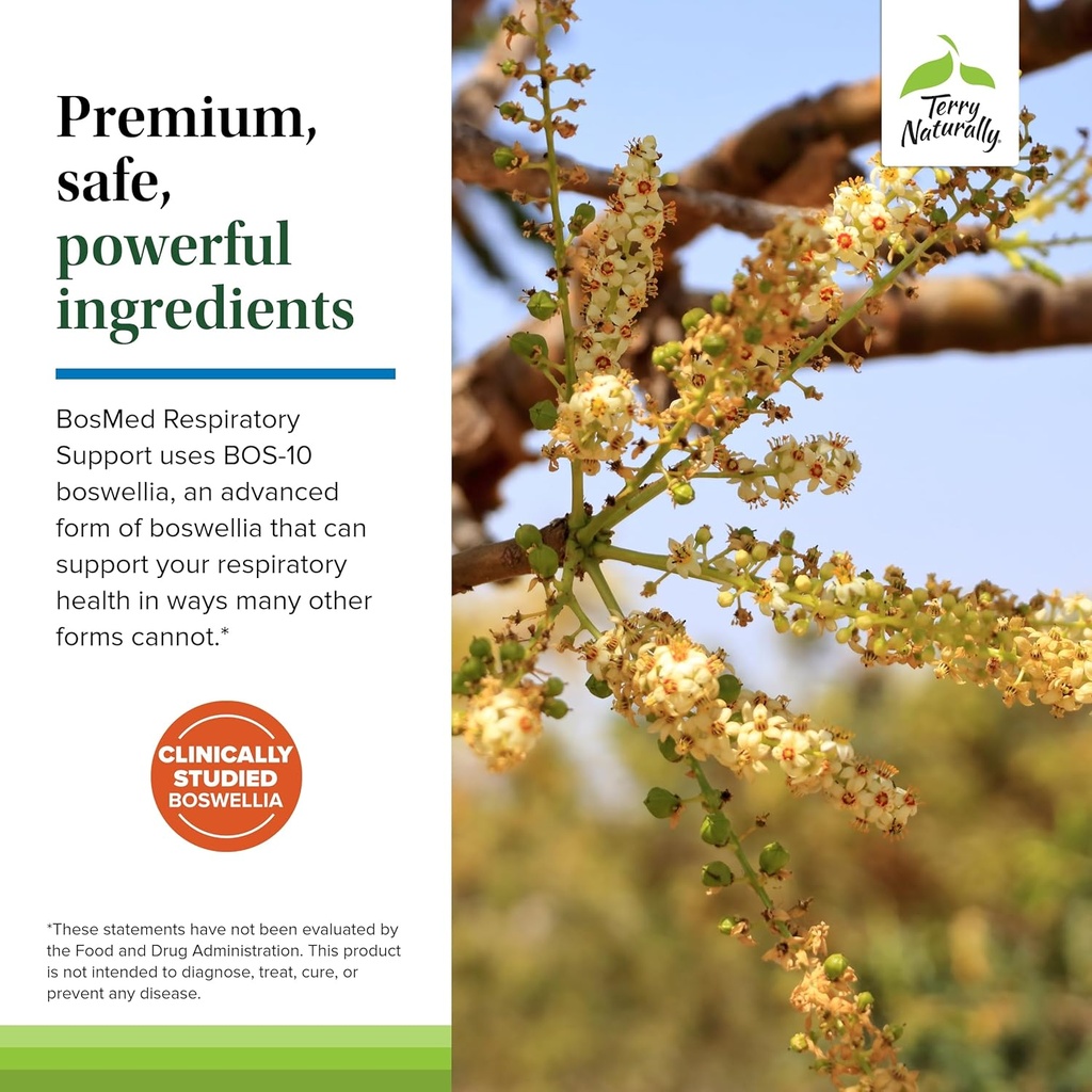 Terry Naturally BosMed Respiratory Support - Respiratory Support Supplement - Herbal Supplement for Lung Support - Healthy Lung Supplement for Clear Bronchial Passages - 60 Softgels 6