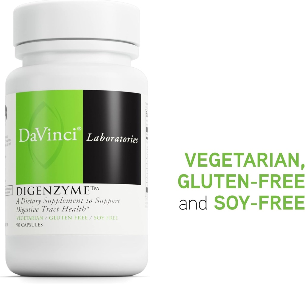 DAVINCI Laboratories - Digenzyme - A Dietary Supplement to Support Digestive Tract Health - Gluten-Free, Soy-Free - 90 Vegetarian Capsules 6