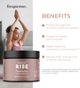 FREQUENSE - Rise Nootropic Tub - Mango Lemonade Flavor - Supports Brain Performance & Clarity - with Mushrooms, B Vitamins & Green Coffee - 132g 5
