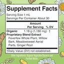 USDA Organic Head Comfort Liquid Extract Herbal Blend by MaryRuth's | Ginger Root | Willow Bark | Feverfew Whole Plant | Meadowsweet |Traditional Herbs | Non-GMO | Vegan | Gluten Free | 1 Fl Oz 5