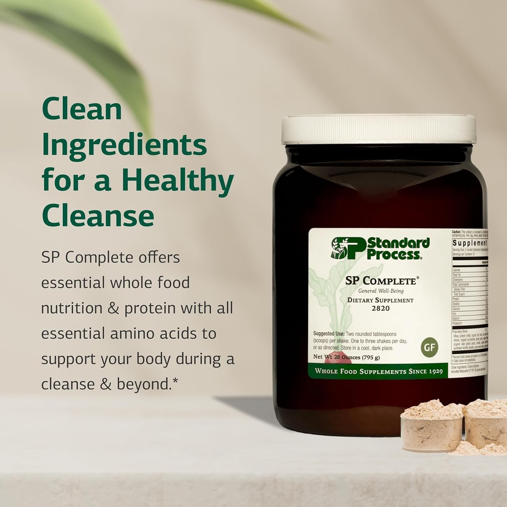 Standard Process SP Complete - Powder Supplement to Aid Muscle Growth & Repair - Immune Health Support with Brussels Sprouts & Calcium - Whole Food-Based Protein Powder Formula - 28 oz, 30 Servings 4