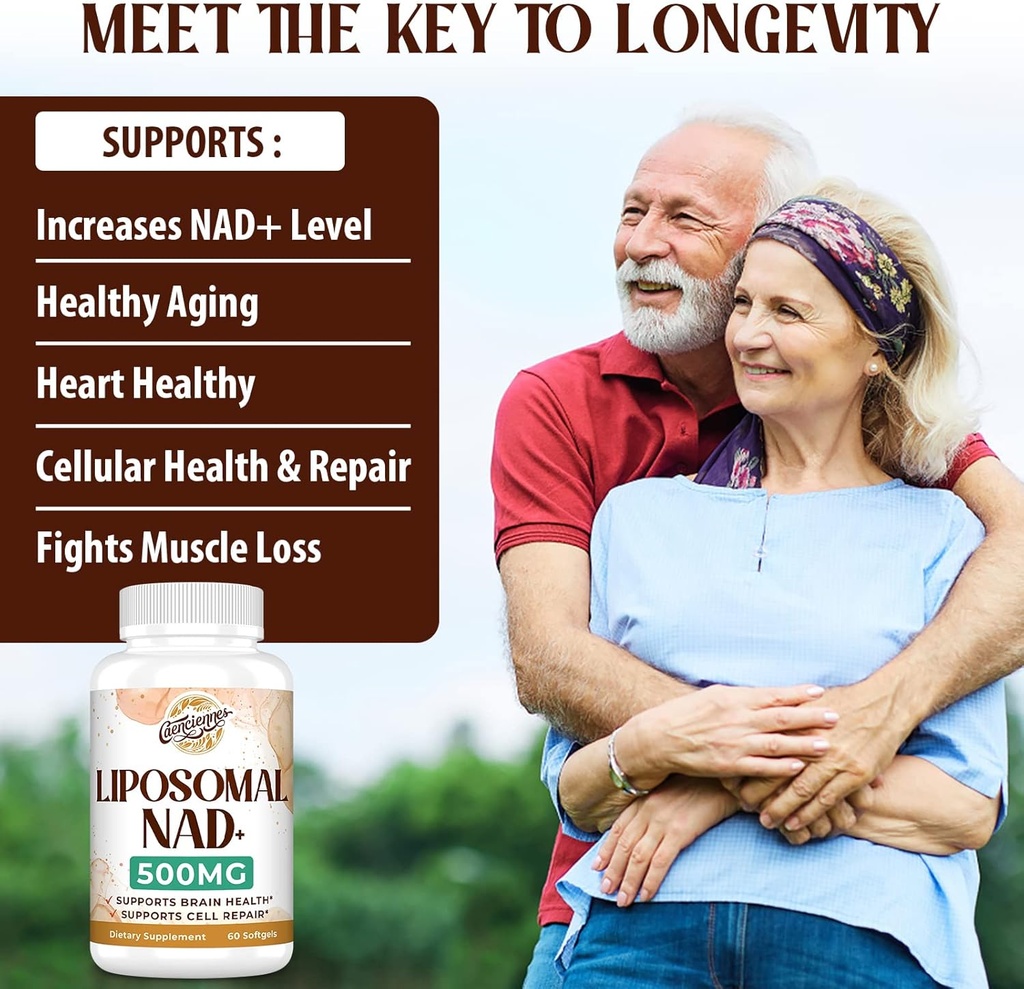 Liposomal NAD+ 500 MG Supplement, True NAD Plus Supplement, Superior Absorption, Boost NAD+ More Efficient Than Nicotinamide Riboside for Cellular Energy, Healthy Aging, 180 Serving 6