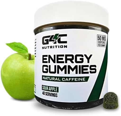 G4C Energy Gummies, 50mg Natural Caffeine per Gummy, Organic Guayusa, Energy Gummies with Caffeine, Sour Apple Flavor (40ct) 2