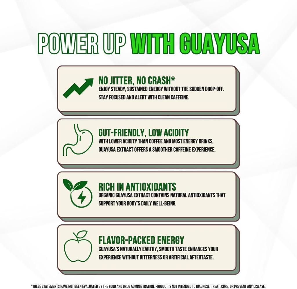 G4C Energy Gummies, 50mg Natural Caffeine per Gummy, Organic Guayusa, Energy Gummies with Caffeine, Sour Apple Flavor (40ct) 4