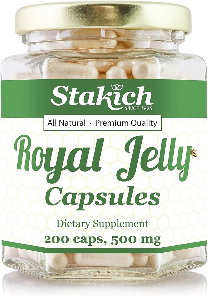 Stakich 500 mg Capsules (Royal Jelly Capsules 500 mg (200 Count)) 2