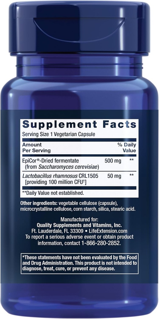 Life Extension FLORASSIST® Immune & Nasal Defense, L. rhamnosus CRL1505, Immune Response, Healthy Nasal Airflow, Seasonal Support, Gluten-Free, Non-GMO, 1 Daily, Vegetarian, 30 Capsules 3