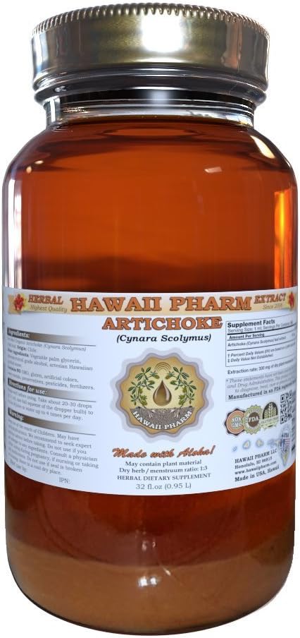 HawaiiPharm Artichoke Liquid Extract, Organic Artichoke (Cynara scolymus) Tincture 32 oz Unfiltered 2