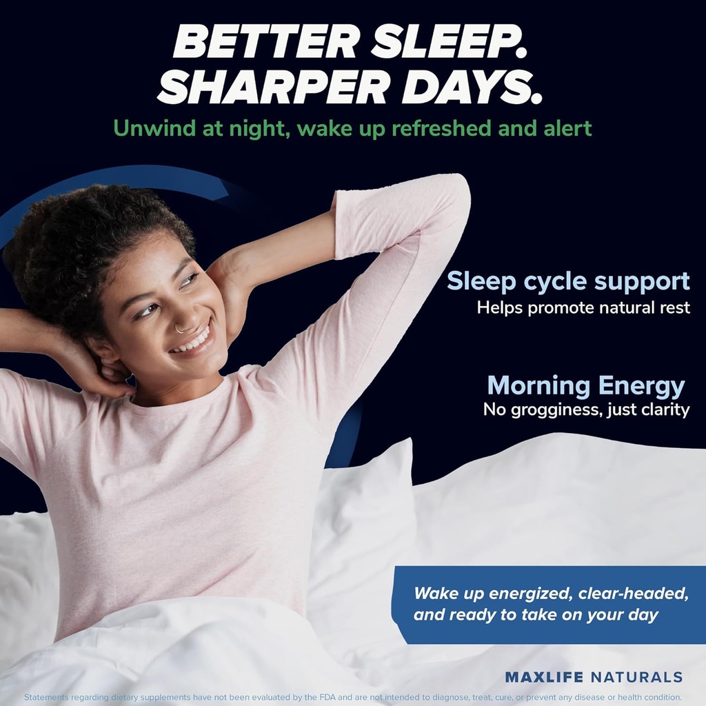 Max-Mag Magnesium L-Threonate Supplement - 105 Capsules Made in USA- Magtein 2000mg Complex with Vitamin D3 and K2 for Sleep, Mood & Brain Magnesium L Threonate Capsules Nutrition by MaxLife Naturals 4