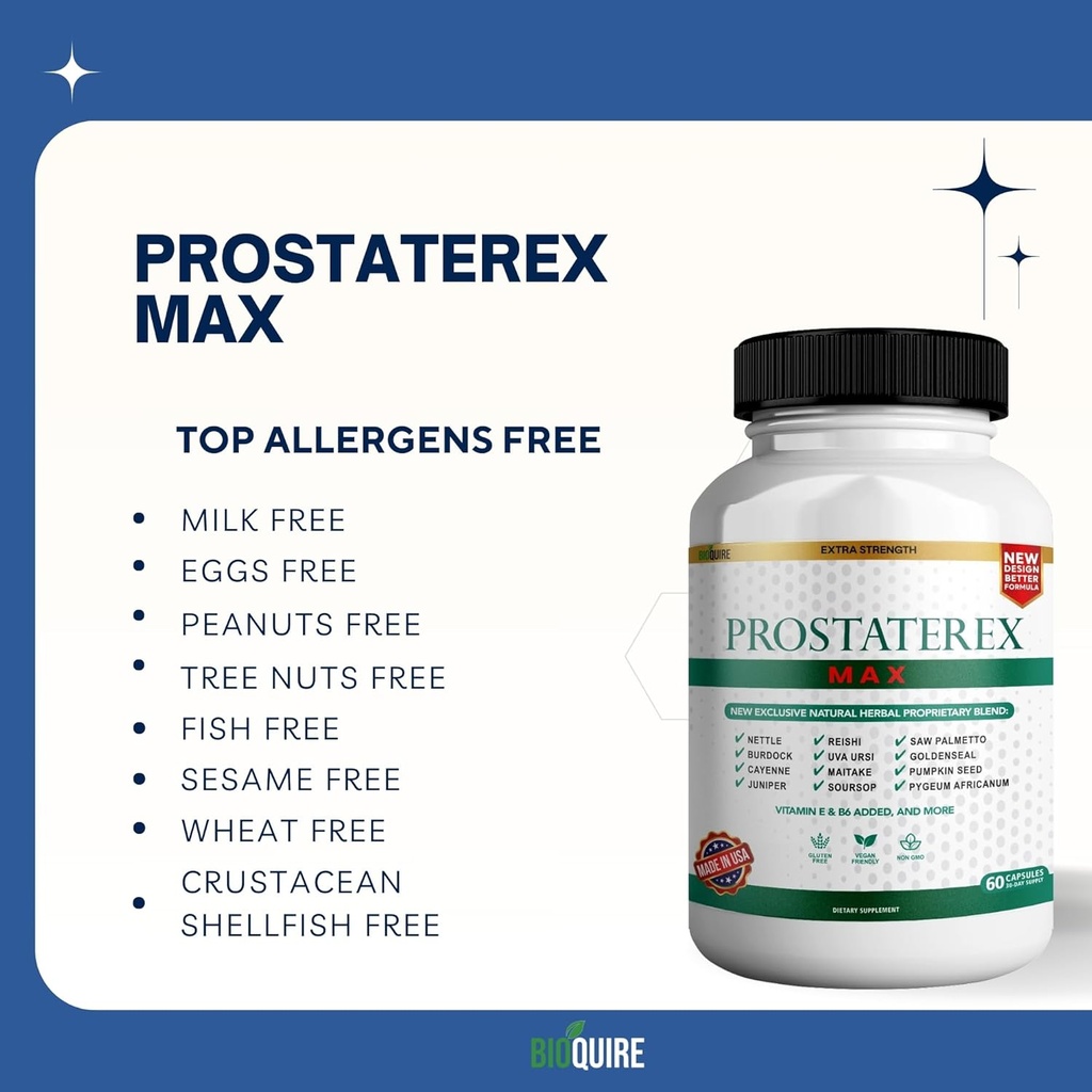 ProstateRex Max Extra Strength Prostate Health Support Supplement, Saw Palmetto, Vegan, Non-GMO, Gluten-Free – 300 Capsules (5) 5