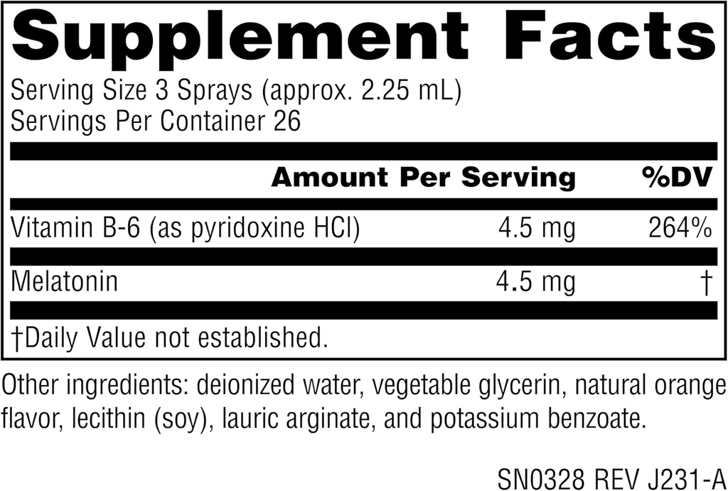 Source Naturals Melatonin - NutraSpray -Orange Flavored - 1.5 mg - 2 Fluid oz 3