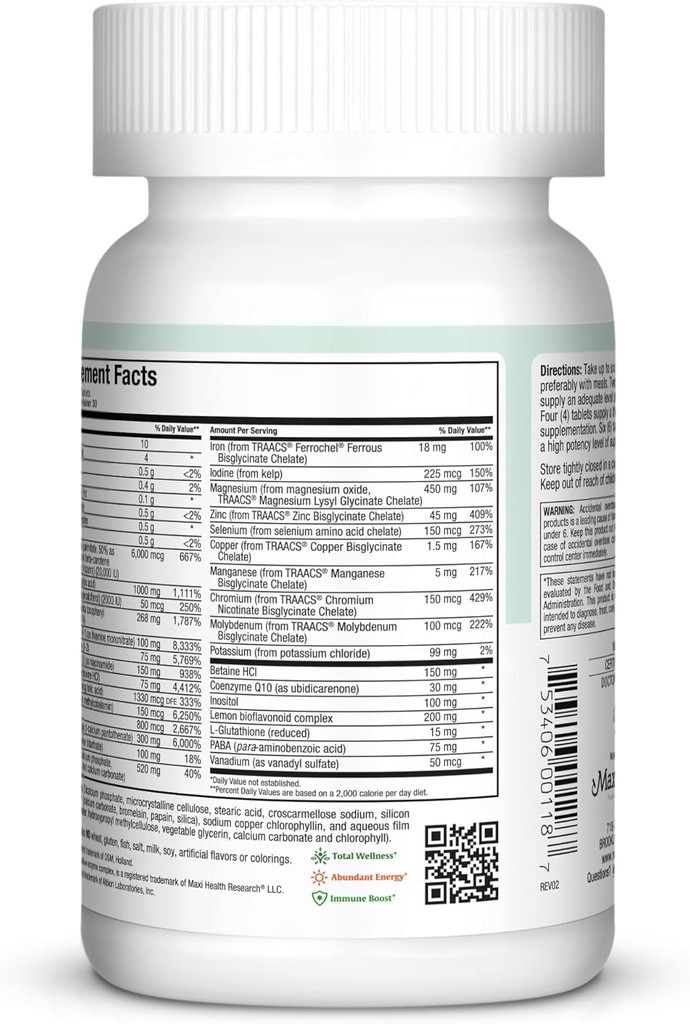 Multivitamin for Men & Women – Supreme High Potency Daily Multi with Minerals, CoQ10 & Antioxidants – Energy, Immune Support, Bone, Heart & Wellness – Vitamin A, C, D, E, B12, B6 & Biotin 180 Tablets 4