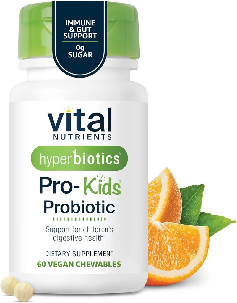 Hyperbiotics Vital Nutrients Pro Kids Probiotic | Allergen-Free Toddler Probiotics for Kids | Targeted Immune, Gut, and Digestive Health | Sugar-Free Orange Flavor | 60 Chewable Tablets 2