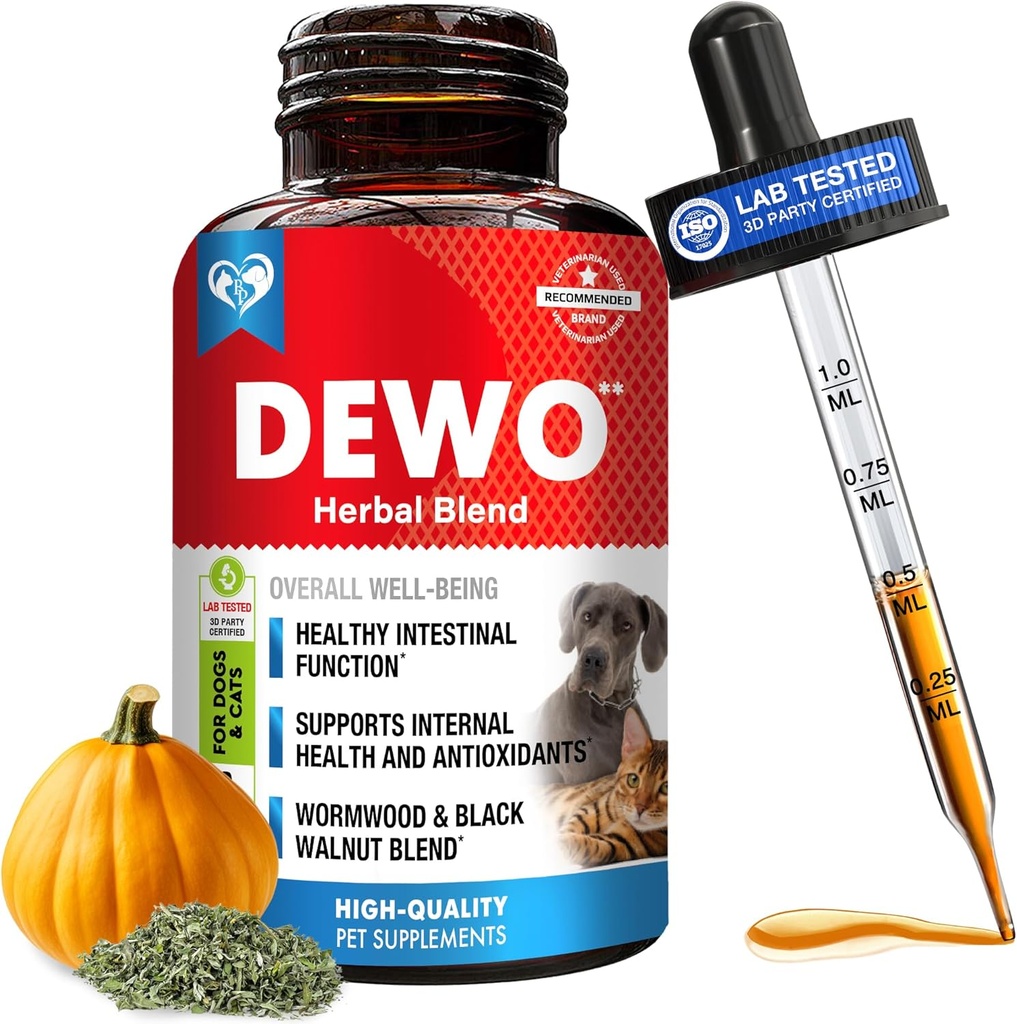 Natural Intestinal Defense for Dogs & Cats – Herbal Cleanse with Wormwood, Black Walnut – Promotes Healthy Gut & Flora Balance – Advanced Broad Spectrum Formula 2