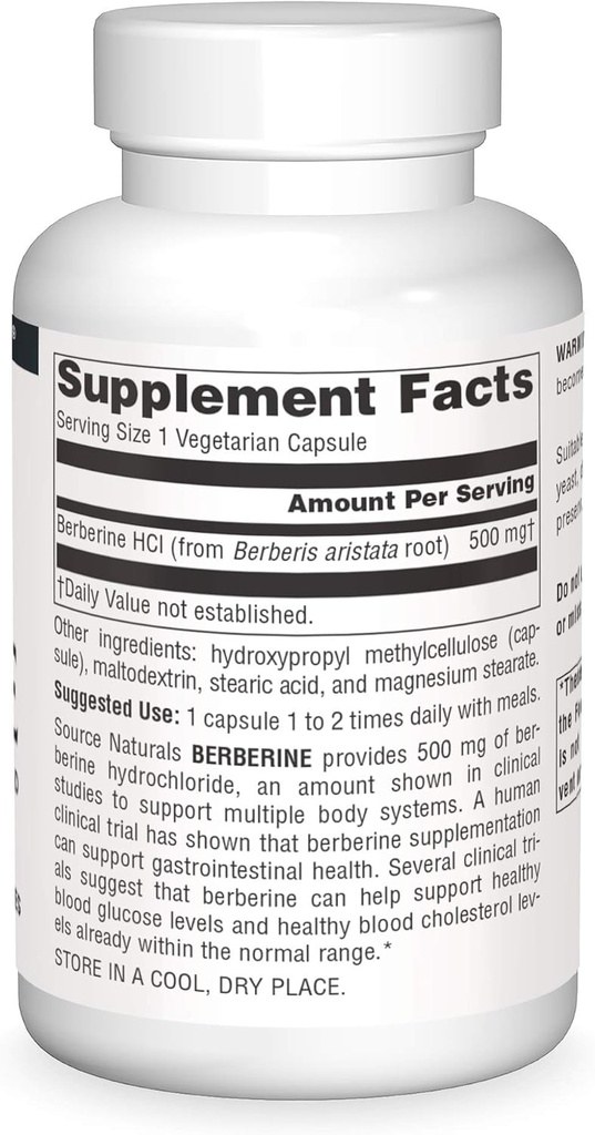 Source Naturals Berberine Vegetable Capsule, for Gastrointestinal Support* - 120 Vegetarian Capsules 4