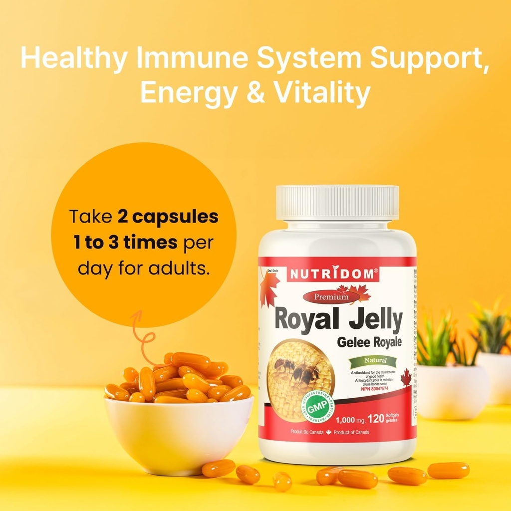 Nutridom Royal Jelly 1000mg, 120 softgels (One Bottle) 4