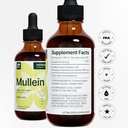 Mullein Leaf 4 fl oz Liquid Extract - Natural Lung Cleanse & Detox Supplement - Respiratory Health and Immune Support Tincture - Family Size - High Potency Drops - 90-Day Supply 3