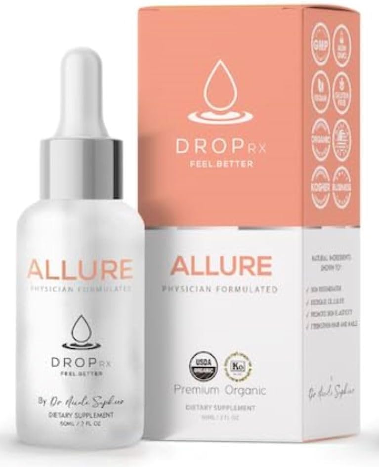 DropRx Allure by Dr. Nicole Saphier – Gotu Kola & Horsetail Extract, Supports Hair & Nail Health, Promotes Skin Vitality, Organic, Non GMO, Vegan, Gluten Free & Kosher, Made in USA (2 Fl Oz) 2