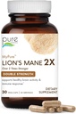 PURE ESSENCE LABS MyPure Lion's Mane 2X - Double Strength Brain Support Supplement with 100% Organic Fruiting Body Lion's Mane for Cognitive Health, Focus, Memory & Mental Clarity, 60 Capsules 2
