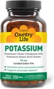 Country Life Potassium 99 mg Tablets - Chelated for Enhanced Absorption, Supports Neuromuscular Function & Electrolyte Balance, Certified Gluten Free, Vegan, Kosher, 250 Tablets 2