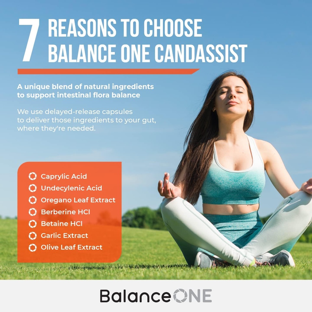 Balance ONE 4-in-1 Bundle | Probiotic, CandAssist, Liver One, SerraDefend | 15 Billion Probiotic | Natural Cleanse with Caprylic Acid | Liver Support with Milk Thistle | Systemic Enzyme Blend 6