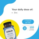 Twinlab Zinc Caps - Immune Support Supplement - Zinc Picolinate & Gluconate - Supplement for Immune Defense, Healthy Skin, DNA Synthesis, Metabolism and Growth - 30mg, 100 Caps - 2 Pack 4