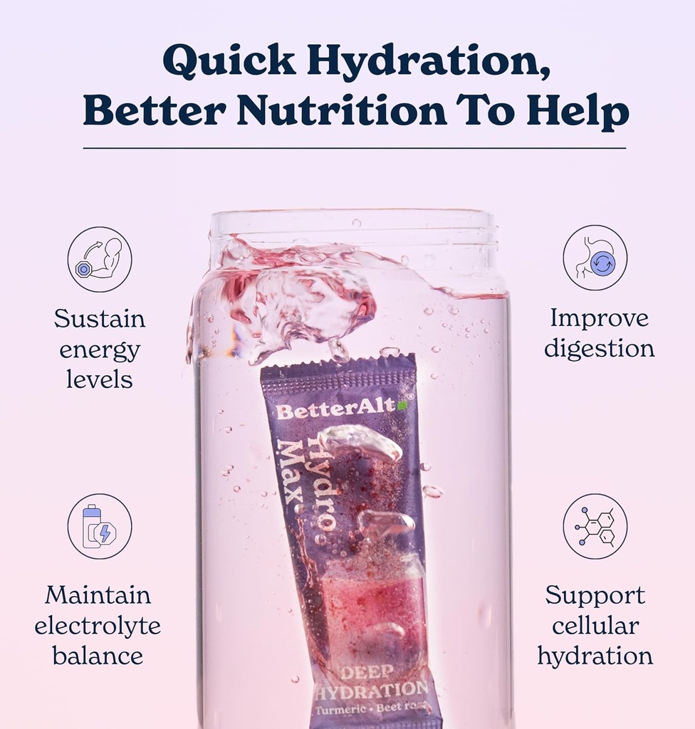 Better Alt Hydromax Fast Hydration Electrolyte Powder Packets, Sour Candy, Hydration Drink with Quick Absorbstion, 30 Single-Serving Powder Packets 6