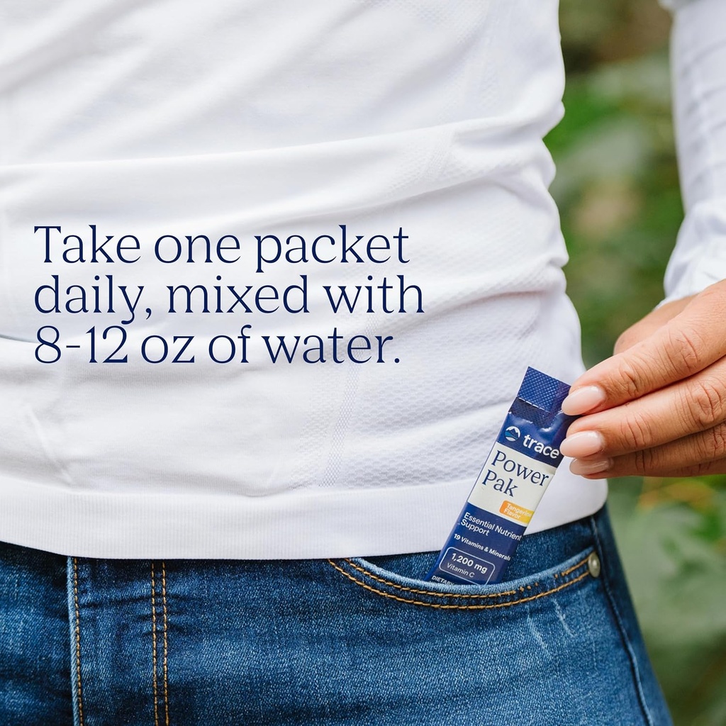 Trace Minerals Power Pak Multivitamin and Multimineral Packets - Electrolyte Support - 1200 mg Vitamin C Plus 70 Tangerine Flavor - 30 Packets 5