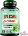 Yuve 100% Vegan Whole Food Chelated Iron Supplement 18mg – Tasteless, Non-Constipating, Gentle on Stomach, Energy Support – Gluten-Free, Non-GMO, 60 Capsules 2