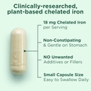 Yuve 100% Vegan Whole Food Chelated Iron Supplement 18mg – Tasteless, Non-Constipating, Gentle on Stomach, Energy Support – Gluten-Free, Non-GMO, 60 Capsules 4