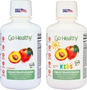 Go Healthy Multivitamin for Kids, Toddlers (1 Bottle) and Multivitamin for Women, Men and Teens (1 Bottle) Vegan, Bundle 2