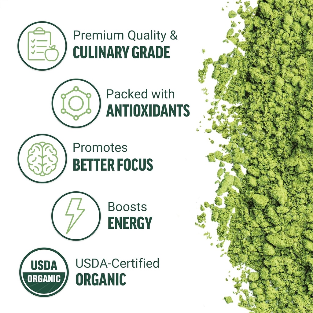 FORCE FACTOR Organic Matcha Green Tea Powder for Energy, Focus, and Daily Wellness, Culinary Grade, USDA-Certified Organic, Rich and Delicious Flavor 169g, 84 Servings 3
