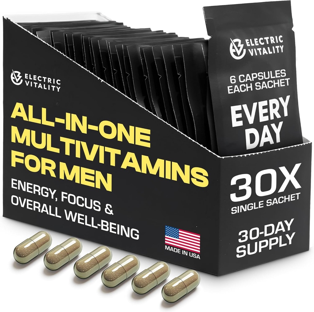 Multivitamins for Men - All in One Pack for Energy and Focus, Mens Vitamins for Mental Performance and Health, Packed with Tongkat Ali, Shilijit, Vitamin C, B3, B1, A, B12, 30 Pk 2