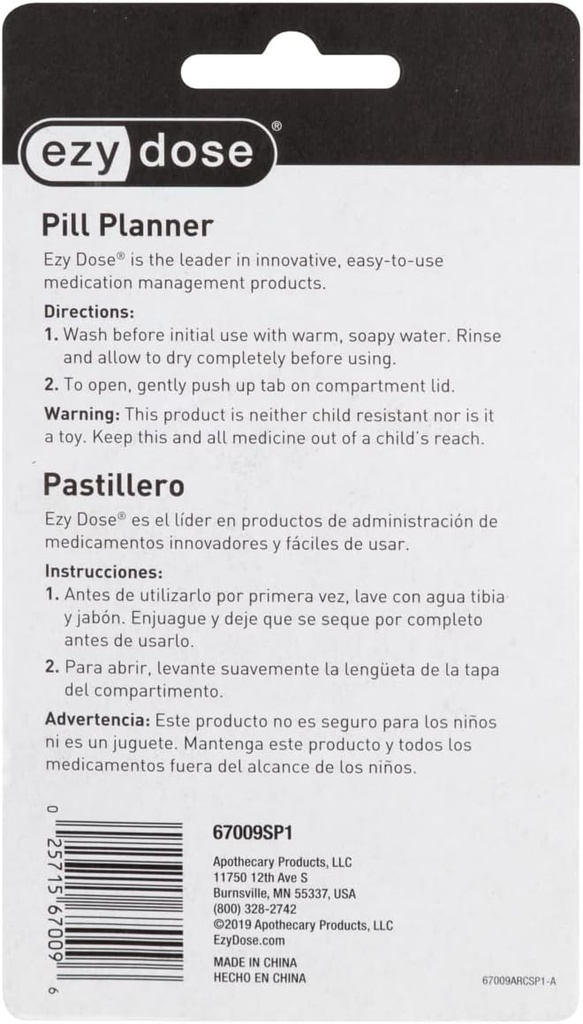 EZY DOSE 7-Day Weekly Pill Organizer, Daily Medicine Container and Vitamin Planner, Round Supplement Case, Compact Travel Friendly, Portable Storage Sorter, 7-Sided Circle, Blue BPA Free 5