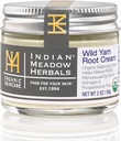 Indian Meadow Herbals Wild Yam Root Cream (2oz) - USDA Certified Organic Balancing Cream for PMS & Menopause Relief - Estrogen & Progesterone-Free. Handmade By US. Woman-owned & Operated Since 1994. 2