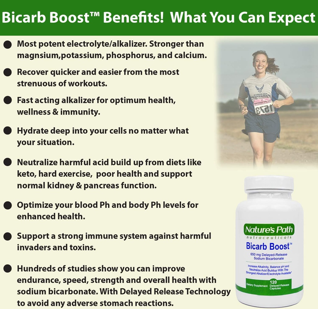 Sodium Bicarbonate 650 mg Tablets - Strongest Alkaline Tablets - Electrolyte Supplement & Keto Electrolyte Pills, Salt Tablets Hydration & Rehydration, Endurance, Stamina: 120 Capsules 4