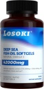 Losoki Deep Sea Fish Oil - 1000 mg EPA & DHA, Omega-3 Fatty Acids, Wild Caught Fish, Premium Burpless Softgel Supplements - 60 ct 2