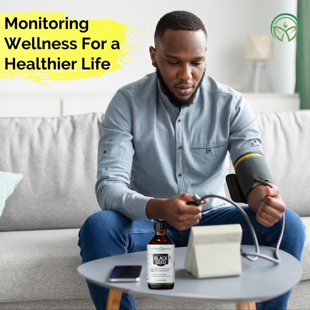 Mother Nature USDA Organic Black Seed Oil – Cold Pressed, Unrefined & Vegan Nigella Sativa, High Thymoquinone (2%+), Omega 3 6 9 for Immune, Joint & Heart Support, Hair & Skin, Non-GMO, 4oz 5