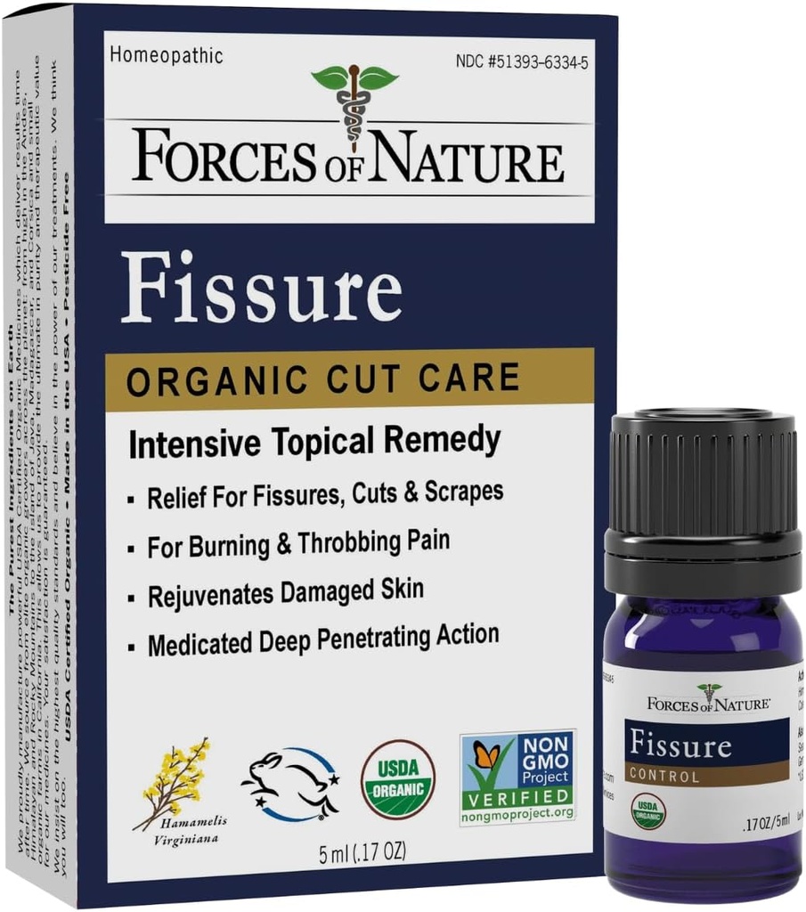 Forces Of Nature – Natural, Organic Fissure Care (5ml) Non GMO, No Harmful Chemicals –Soothe & Relieve Burning, Throbbing, Stinging, Itchy, Bleeding Tissue Caused by Fissures or Hemorrhoids 2