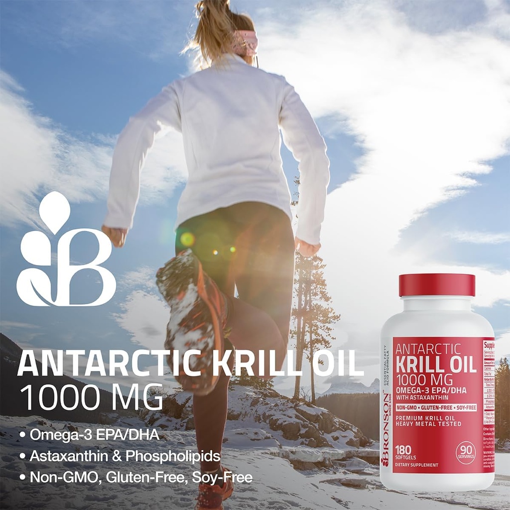Bronson Antarctic Krill Oil 1000 mg with Omega-3s EPA, DHA, Astaxanthin and Phospholipids 60 Softgels 4