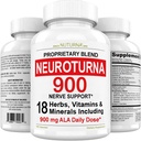 Neuropathy Support Nerve Supplement with 900 mg Pure Alpha Lipoic Acid - Maximum Strength Formula, Fortify Nerves in Fingers, Hands, Toes, & Feet - Best Peripheral Relief Support - 180 Capsules 2
