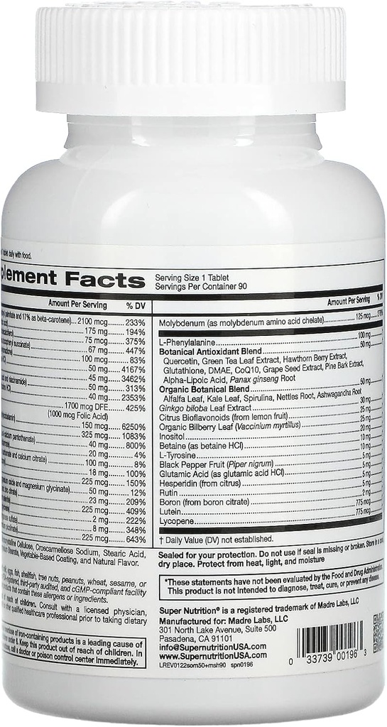 SuperNutrition SimplyOne Multi-Vitamin for Men 50+, 90 Count (Pack of 1) 3