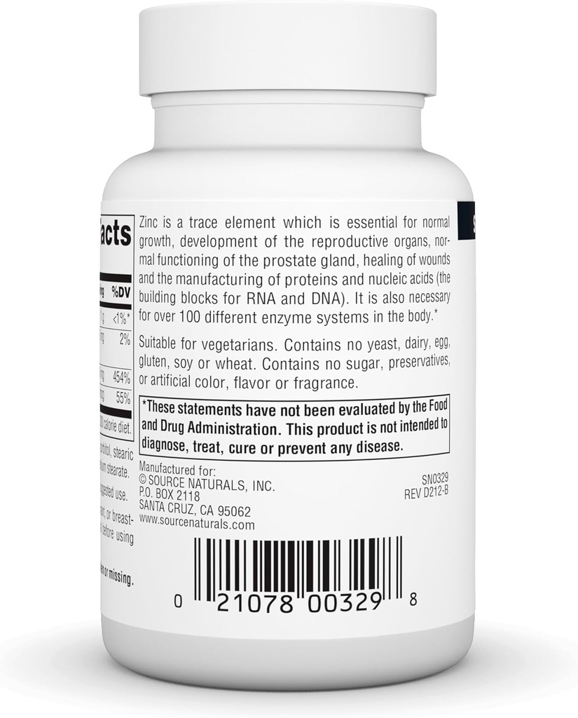 Source Naturals Zinc Amino Acid Chelate - 50mg - 100 Tablets 4