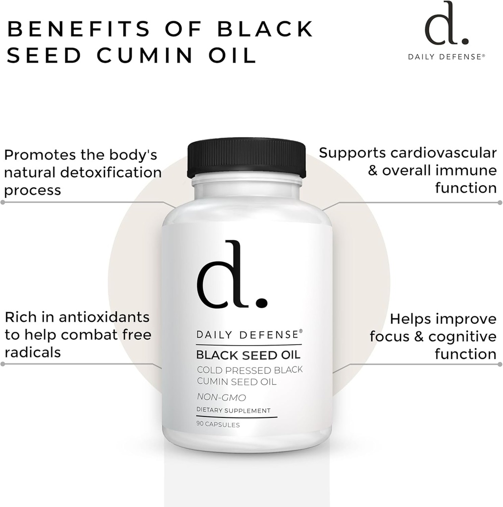 Cold Pressed Black Seed Oil Capsules - 90 Count - Nigella Sativa for Hair, Skin & Enhanced Immunity - Vegan, Gluten-Free, Non-GMO Black Cumin Seeds Oil 6