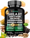 Adndale Shilajit Supplement. Pure Himalayan Organic Shilajit for Men and Women Capsules with Sea Moss Ashwagandha Rhodiola Rosea Lion’s Mane. 90 Count 2