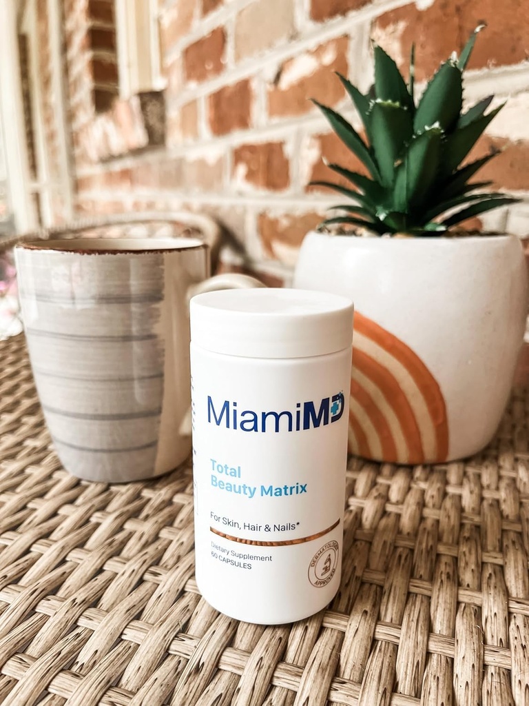 MiamiMD Total Beauty Matrix Collagen Supplements for Women - Collagen Capsules with Vitamin C for Hair, Skin and Nails - Cruelty Free - (60 Capsules) - 3 Pack 3