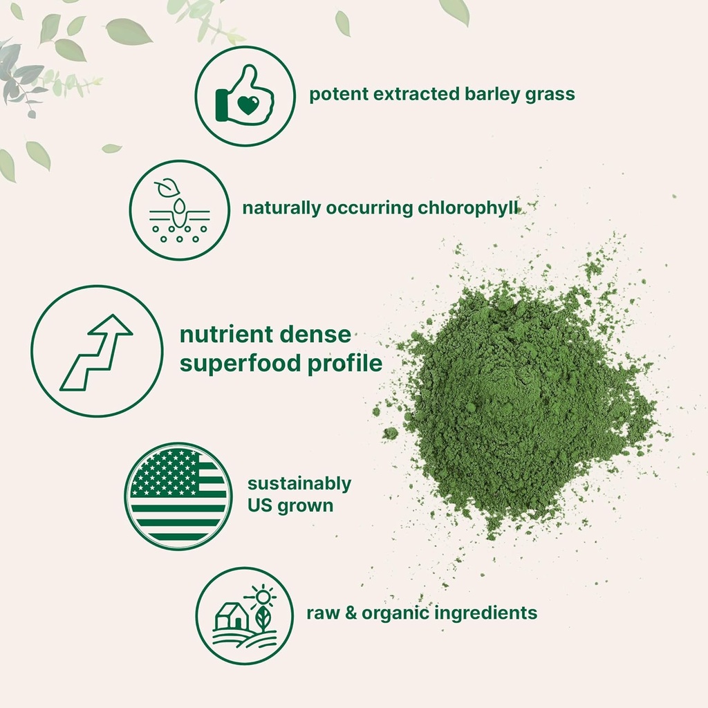 Organic Barley Grass Powder, 16 Ounces | US Grown | Rich in Vitamins, Minerals, Fibers, & Antioxidants | Superfood Greens Mix for Immune Health and Digestion Support | Non-GMO 5